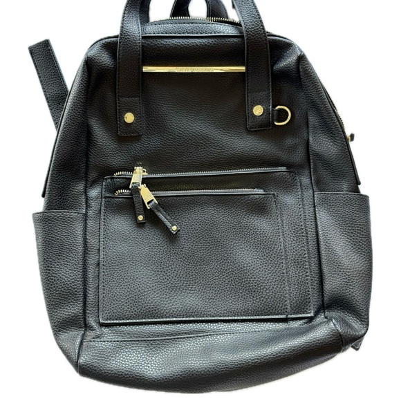 Steve Madden Faux-Leather Private School Black Medium Size Women’s Backpack - Picture 1 of 9